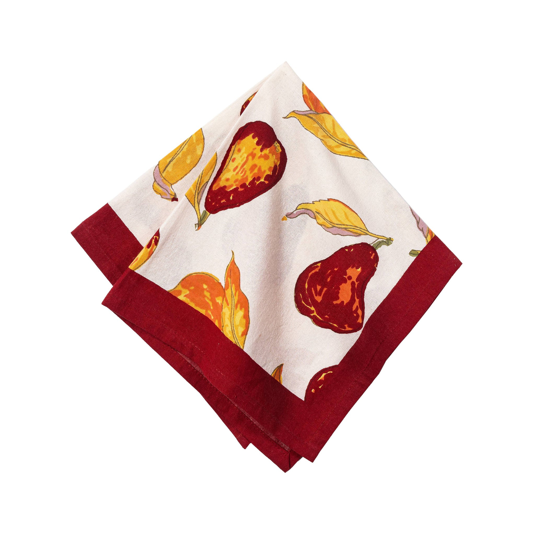 Orchard Pear Napkins Burgundy, Set of 6 | Couleur Nature