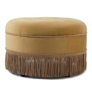 Jennifer Taylor Yolanda Gold Yellow Velvet Ottoman 2345-959 - The Home Depot | The Home Depot