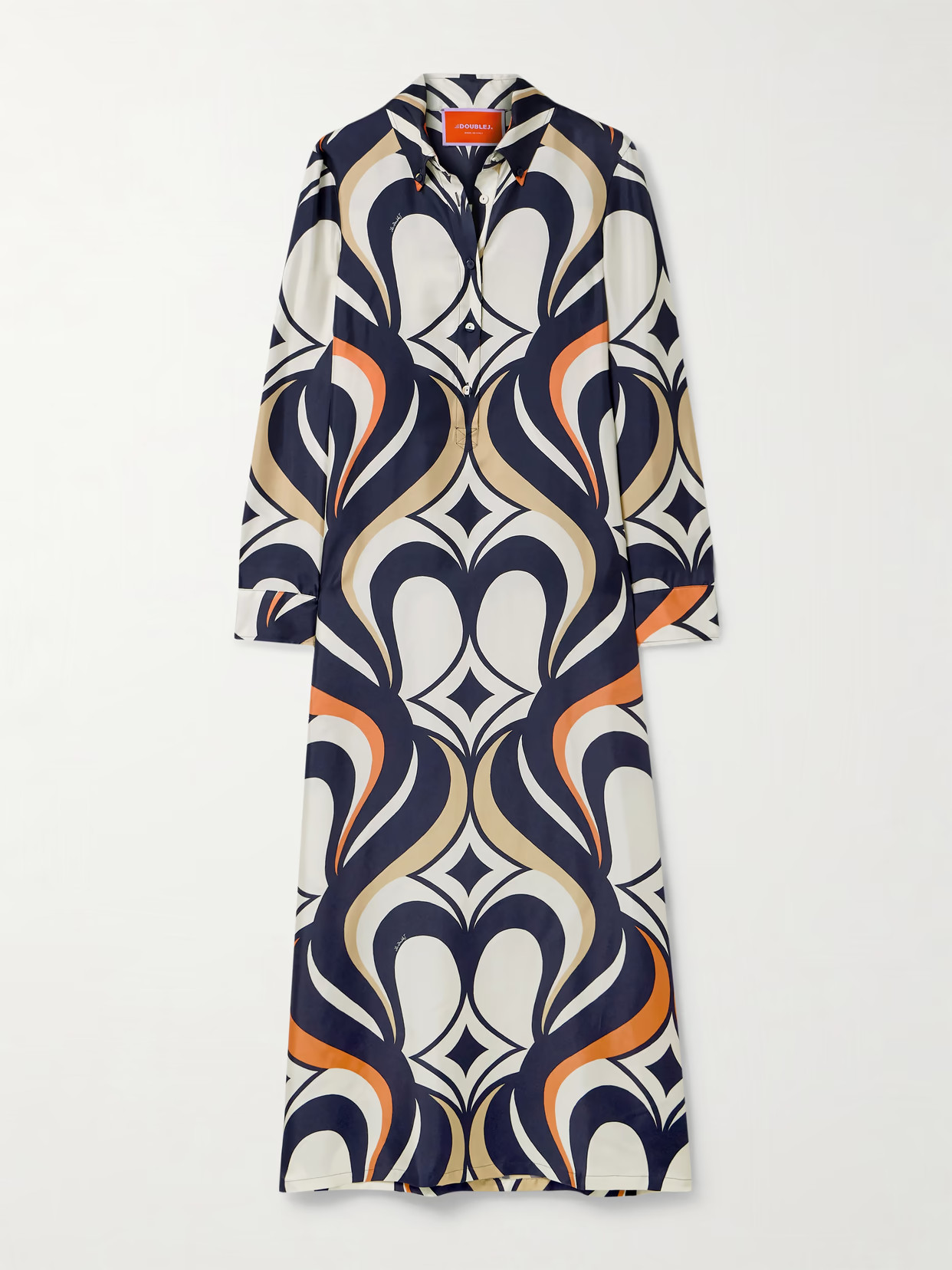 La DoubleJ - Icon Printed Silk-twill Maxi Shirt Dress - Multi | NET-A-PORTER (US)