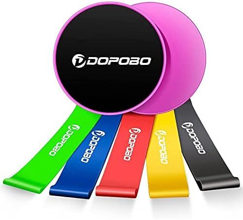 Dopobo Core Sliders & 5 Resistance Bands for 80 Day Obsession, Dual Sided Exercise Sliders for Worki | Amazon (US)