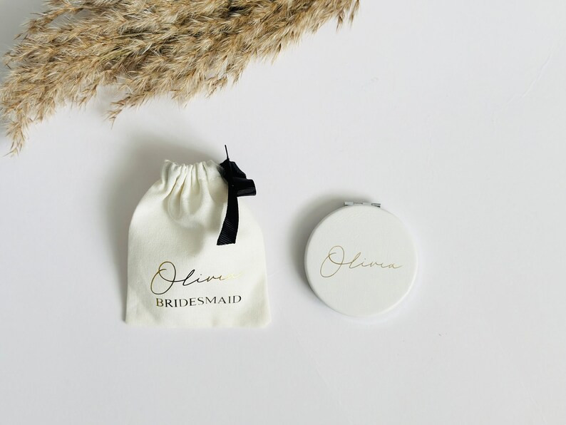 Personalised Compact Mirror Bridesmaid Gift Mirror With Name Personalised Gifts Jewellery Pouch B... | Etsy (US)