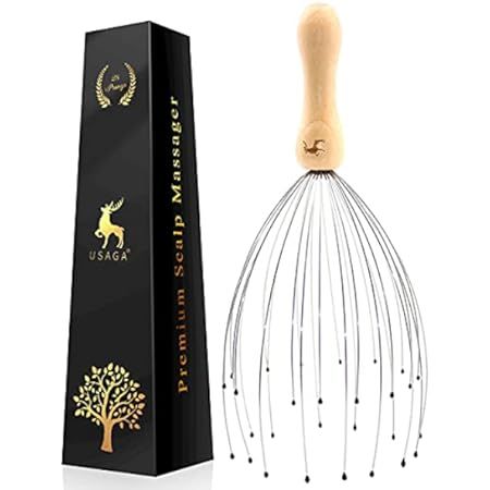 USAGA Head Massager Scalp Massager 20 Fingers Head Scratcher for Head Body Relaxing | Amazon (US)