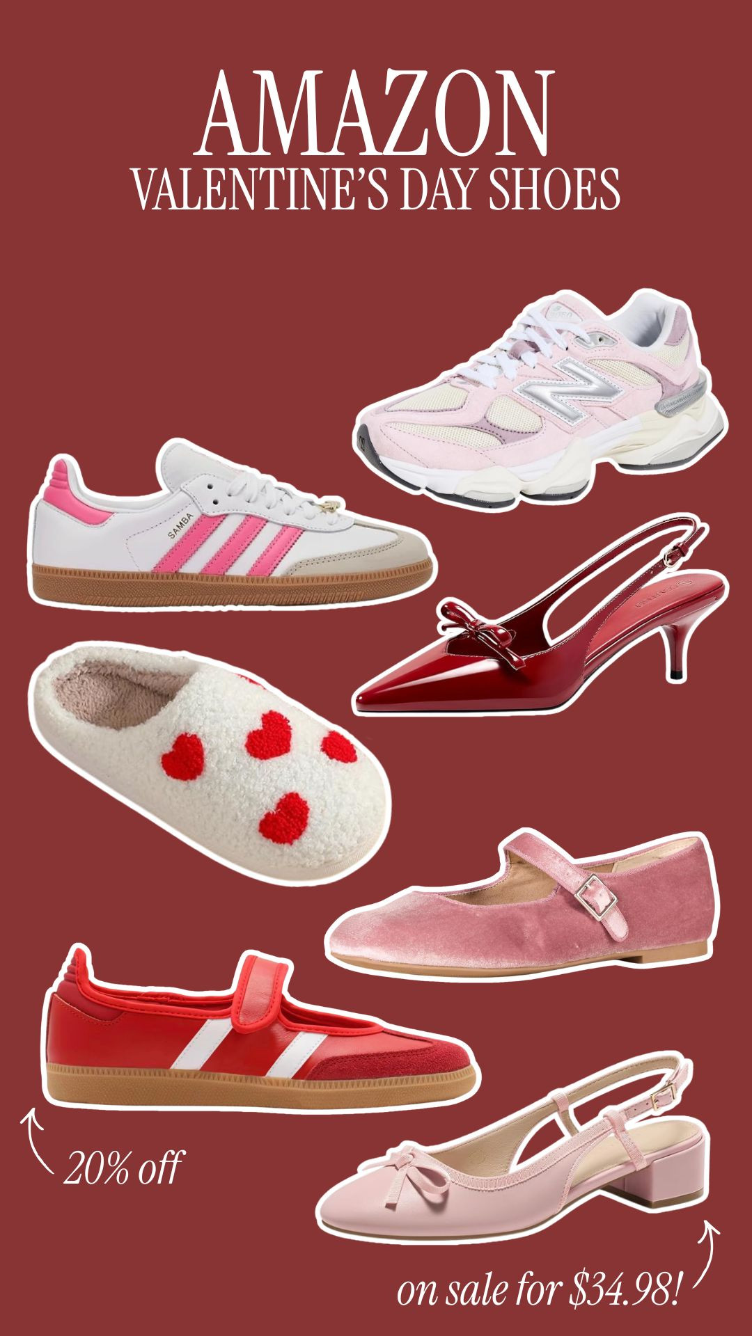Amazon Valentine's Day Shoes❤️

shoe finds, galentines, sneakers, adidas, kitten heels, sambas, holiday fashion, finds under 50, finds under 100, sale alert, dede raad 

 #LTKValentine #LTKSeasonal #LTKSaleAlert