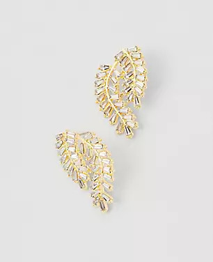 Crystal Leaf Drop Earrings | Ann Taylor (US)