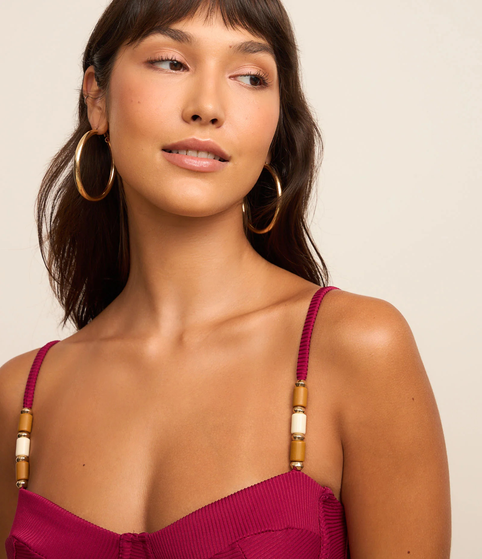 Biquíni Top Meia Taça Canelado com Aviamentos Vermelho - Lojas Renner | Renner (BR)