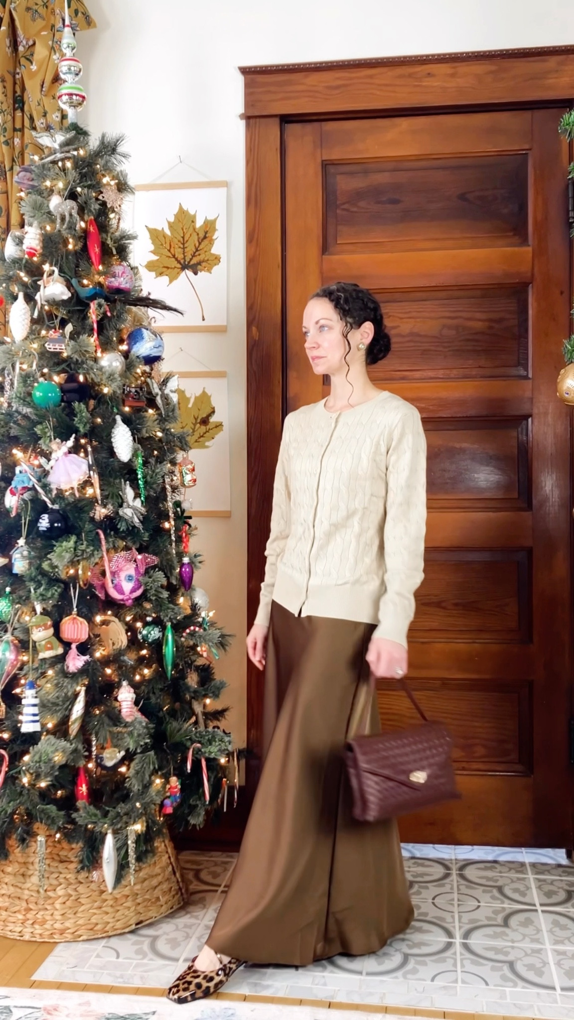 A beautiful Amazon sweater and satin skirt!
Petite outfit. Modest outfit. Neutral outfit. Christmas outfit. Classic outfit. 

#LTKmomlife #LTKHoliday #LTKOver40