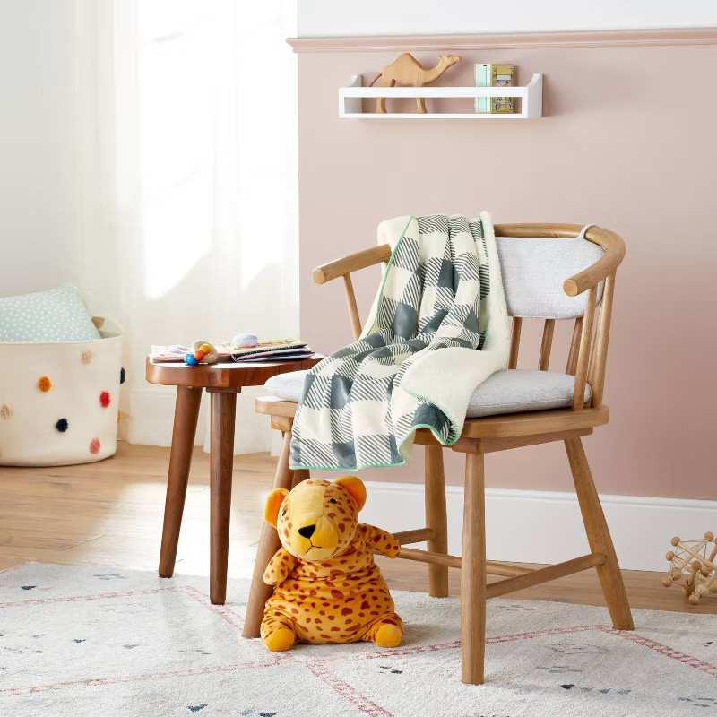 Plush Velboa Buffalo Check Baby Blanket - Cloud Island™ Cream | Target