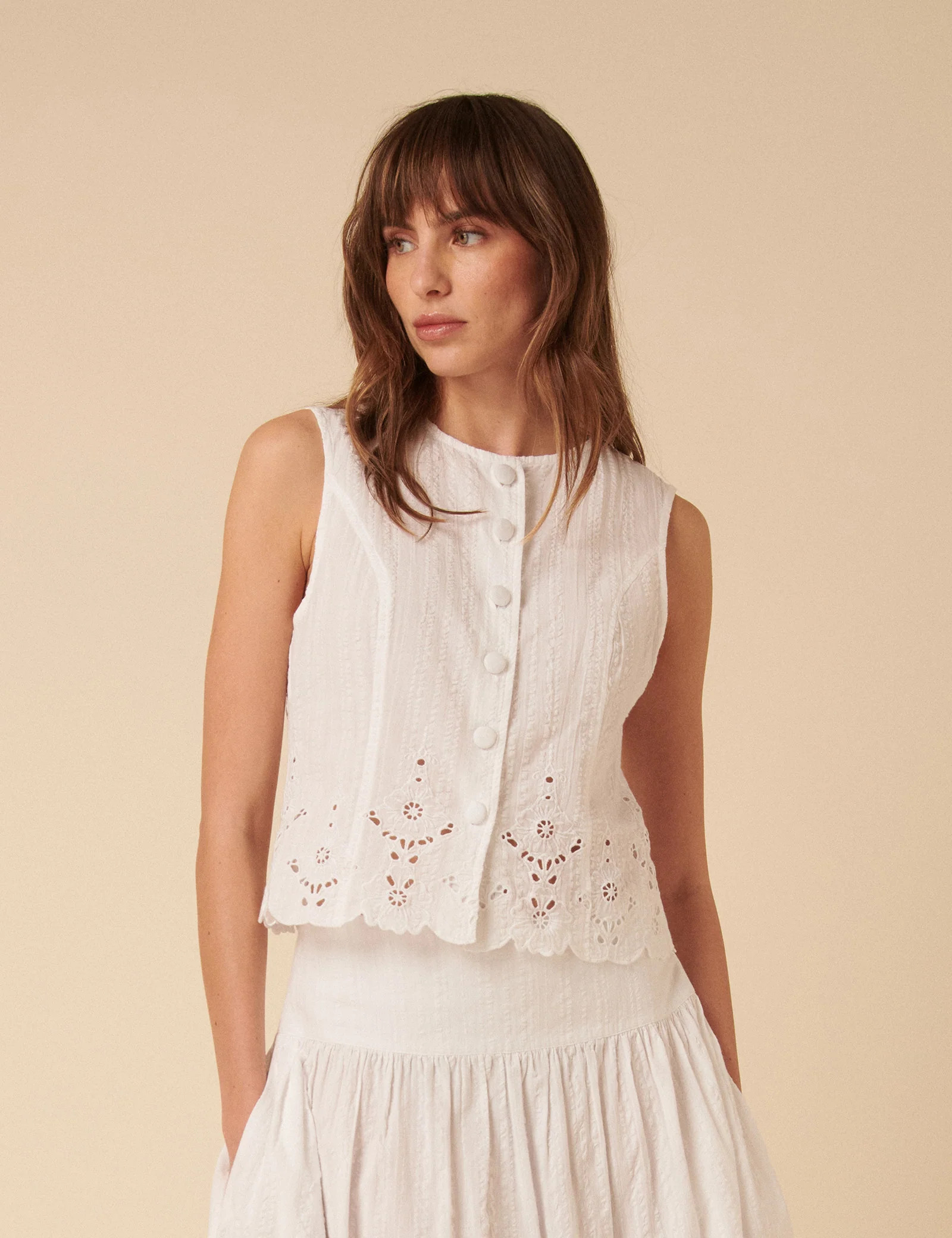 White Broderie Anglaise Top | Nobody's Child