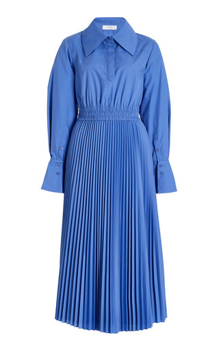 Elda Pleated Poplin Midi Dress | Moda Operandi (Global)