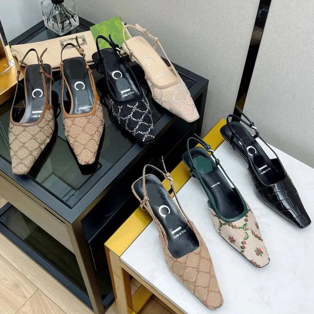 Save Big on Bulk Designer Slingback Heels Designer Women Sandal Slingbacks High Heels Genuine Lea... | DHGate