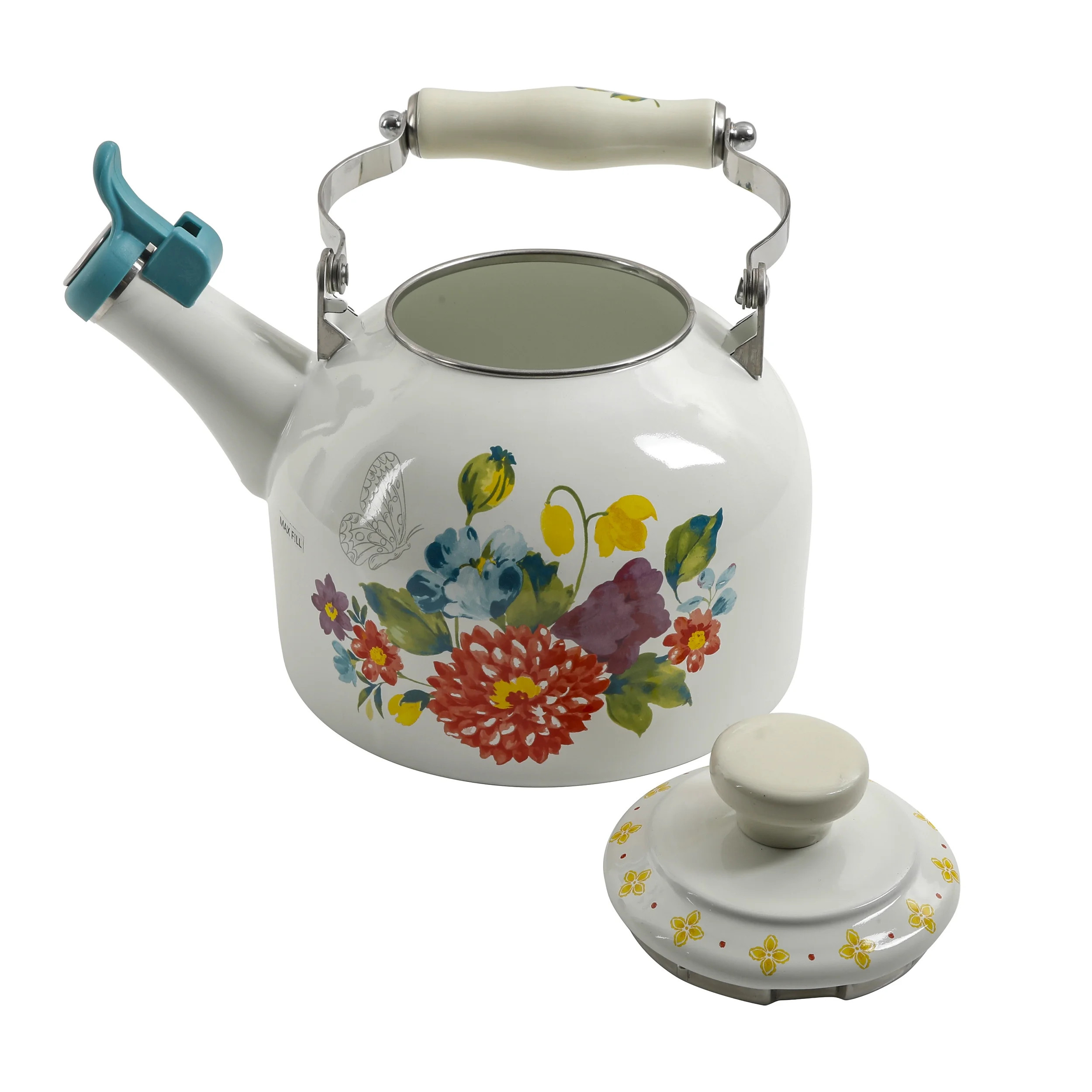 The Pioneer Woman Blooming Bouquet Enamel on Steel 2-Quart Tea Kettle | Walmart (US)