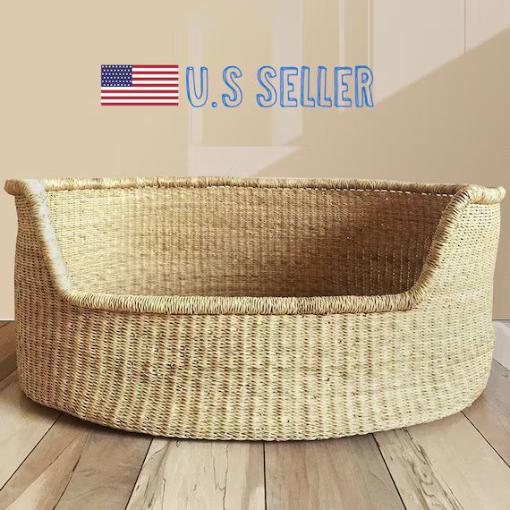 XL Woven Dog Bed Basket | Dog Basket | Handmade Dog Bed | Comfortable Dog Bed | Wicker Dog Bed | ... | Etsy (AU)