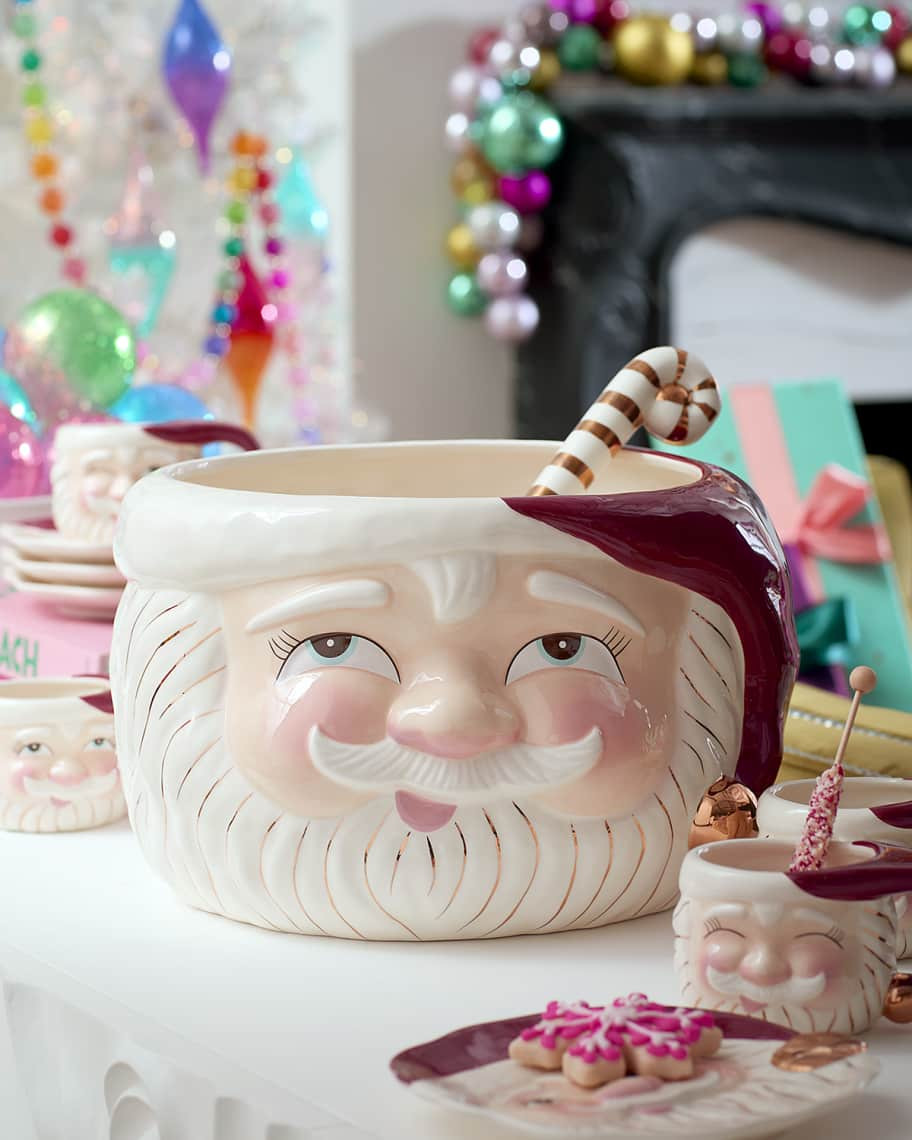 Glitterville Red Papa Noel Punch Bowl | Neiman Marcus