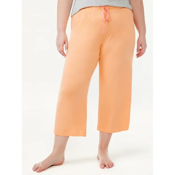 Joyspun Women's Cropped Knit Sleep Pants, Sizes S to 3X | Walmart (US)