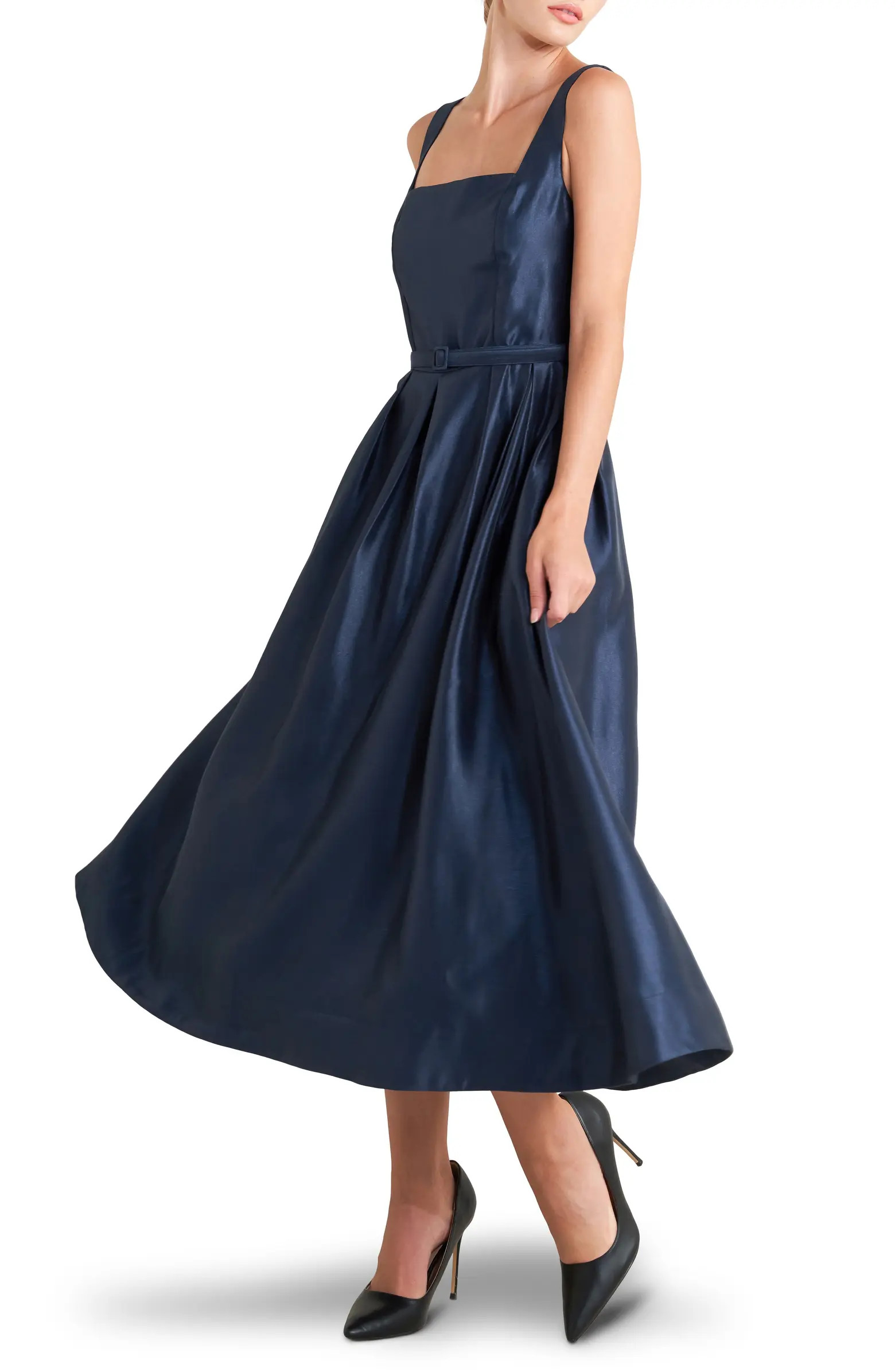 FREEMARKET Sleeveless Fit & Flare Satin Maxi Dress | Nordstrom | Nordstrom