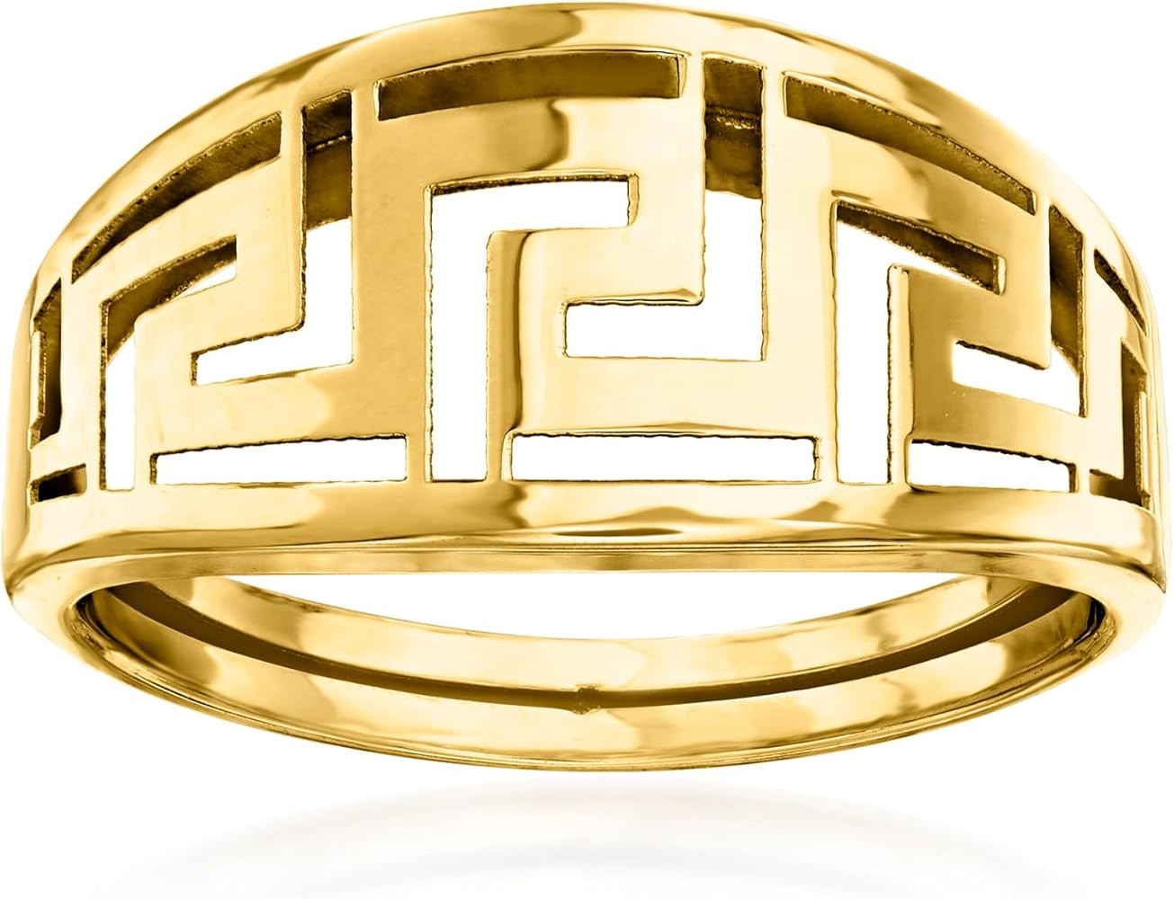 Ross-Simons Italian 14kt Yellow Gold Greek Key Ring | Amazon (US)