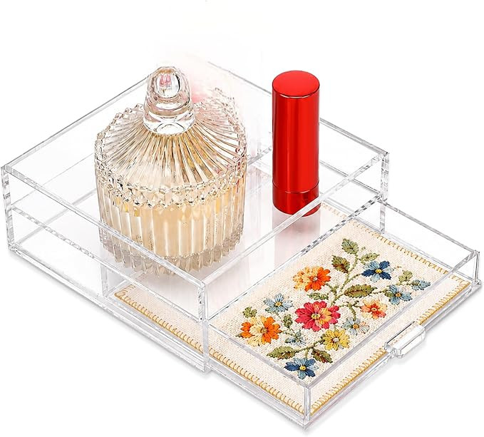 Novabright Acrylic Tray 5x5 Clear Acrylic Tray with Insert for Needlepoint Multi-Functional Stora... | Amazon (US)