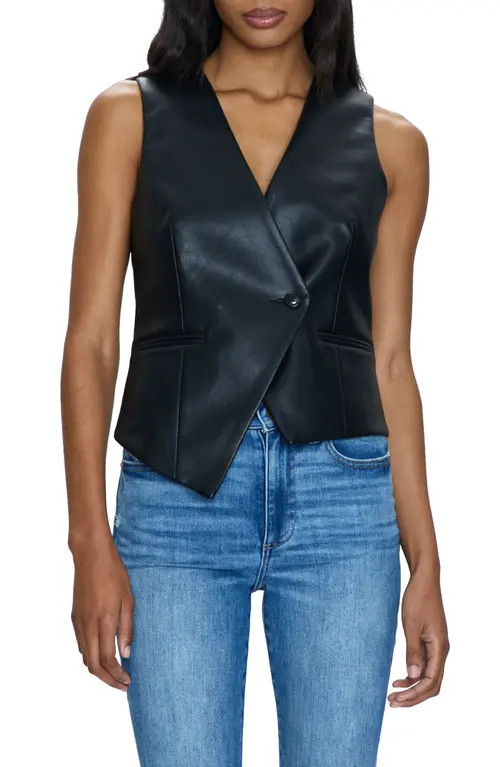 Pistola Arabella Faux Leather Vest in Slate Black at Nordstrom, Size X-Small | Nordstrom