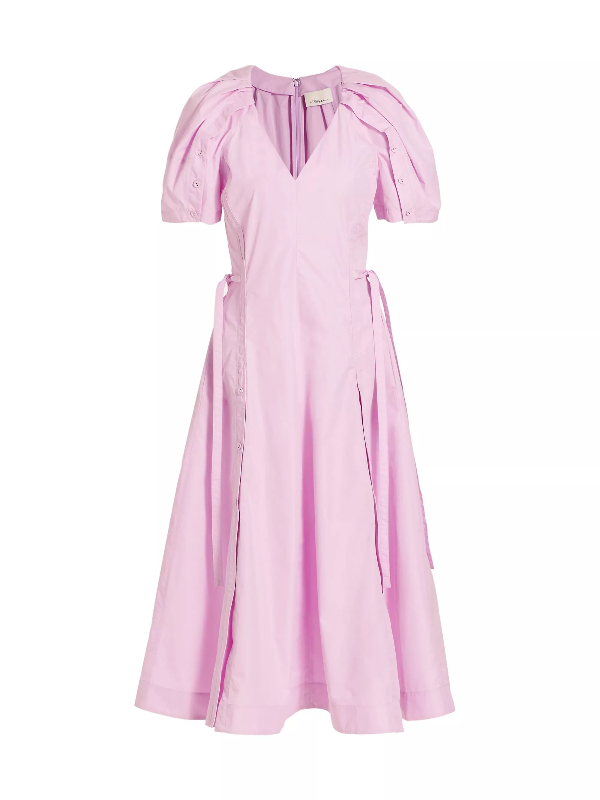 Bloom Cotton-Blend Puff-Sleeve Midi-Dress | Saks Fifth Avenue