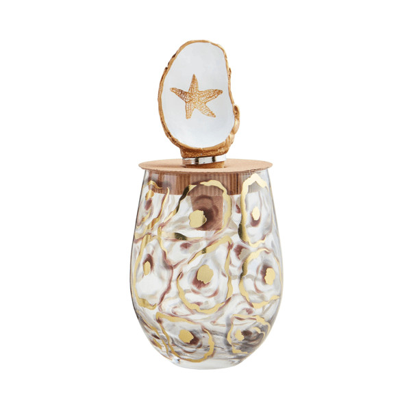 Starfish Oyster Wine Glass And Stopper Set | Mud Pie