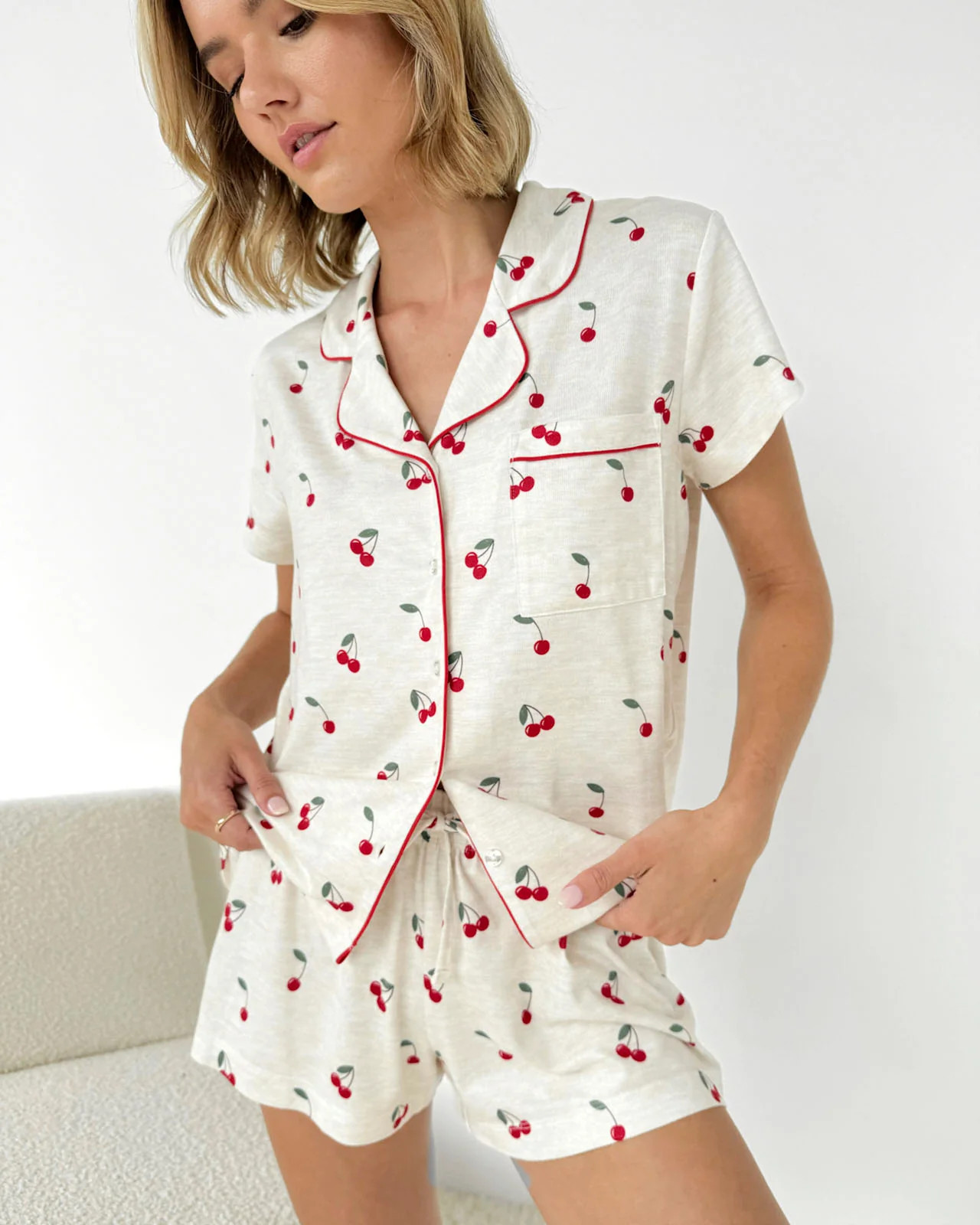 Splendid - Cherry Toss Flora Pillowsoft Short Set - Cherry Toss | Splendid