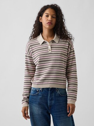 100% Cotton Relaxed Polo Sweater | Gap (US)