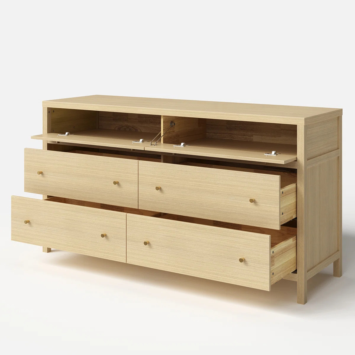 63'' W 100% Solid Wood 6-Drawer Double Dresser | Wayfair North America