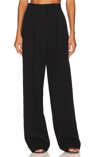 The High Waist Pleated Trouser in Black | Revolve Clothing (Global)