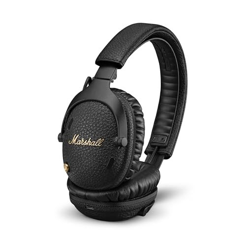 Marshall Monitor III A.N.C. Wireless Over-Ear Bluetooth Headphones - Active Noise Cancellation | 100+ Hr Playtime | Microphone for Calls | Lightweight, Foldable Design for Travel - Black | Amazon (US)