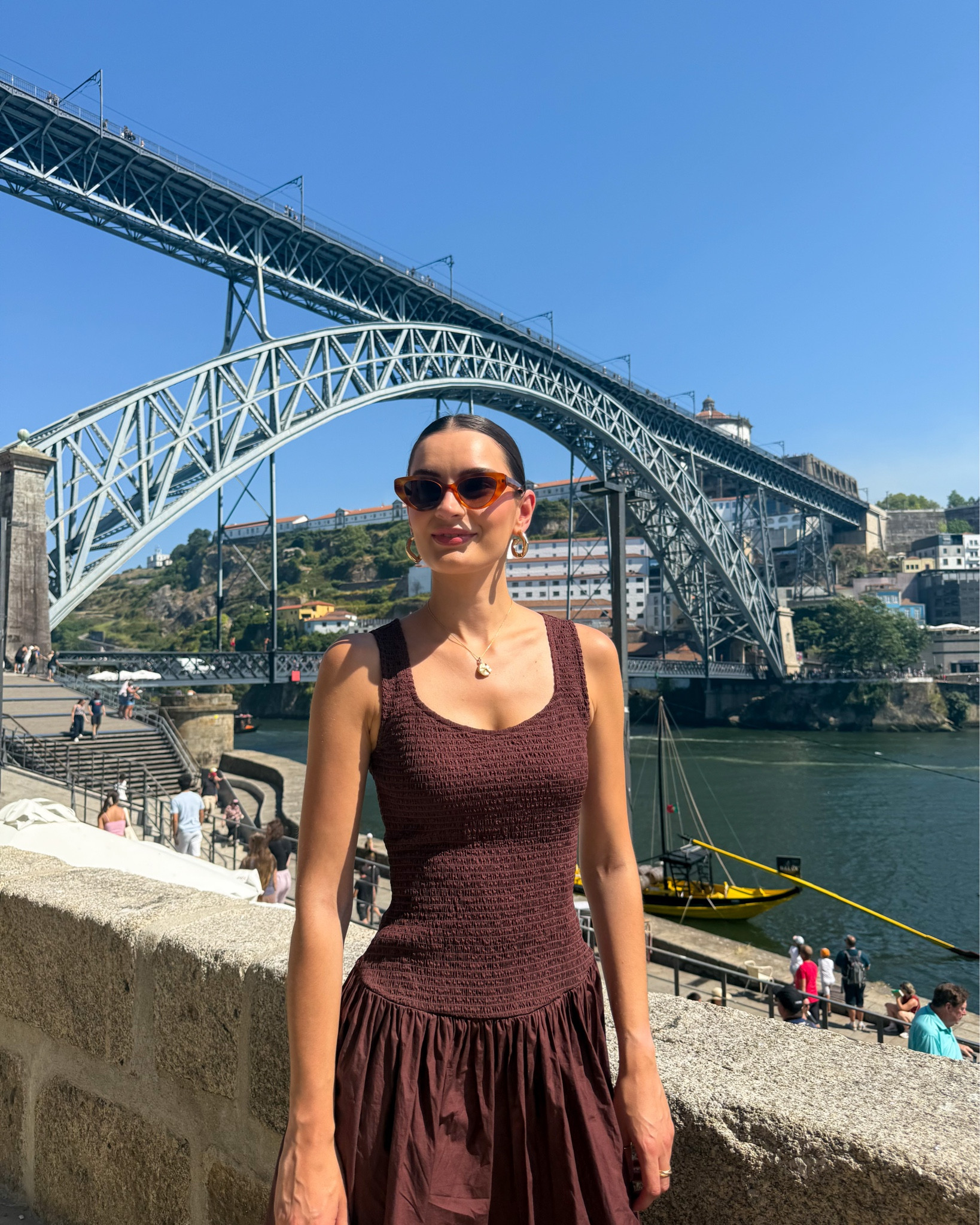 Summer city break dress 🤎 Chocolate brown, drop waist, shirred bodice dress 

#LTKsummer #LTKeurope