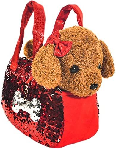 Little Jupiter Plush Dog Pet Carrier Set with Purse with Reversible Sequins & Charm - Labradoodle... | Amazon (US)