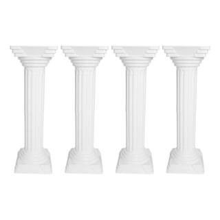 White Elegant Wedding Roman Decorative Column Flower Pot Stand Roman Pillar Party Event 4-Pieces | The Home Depot