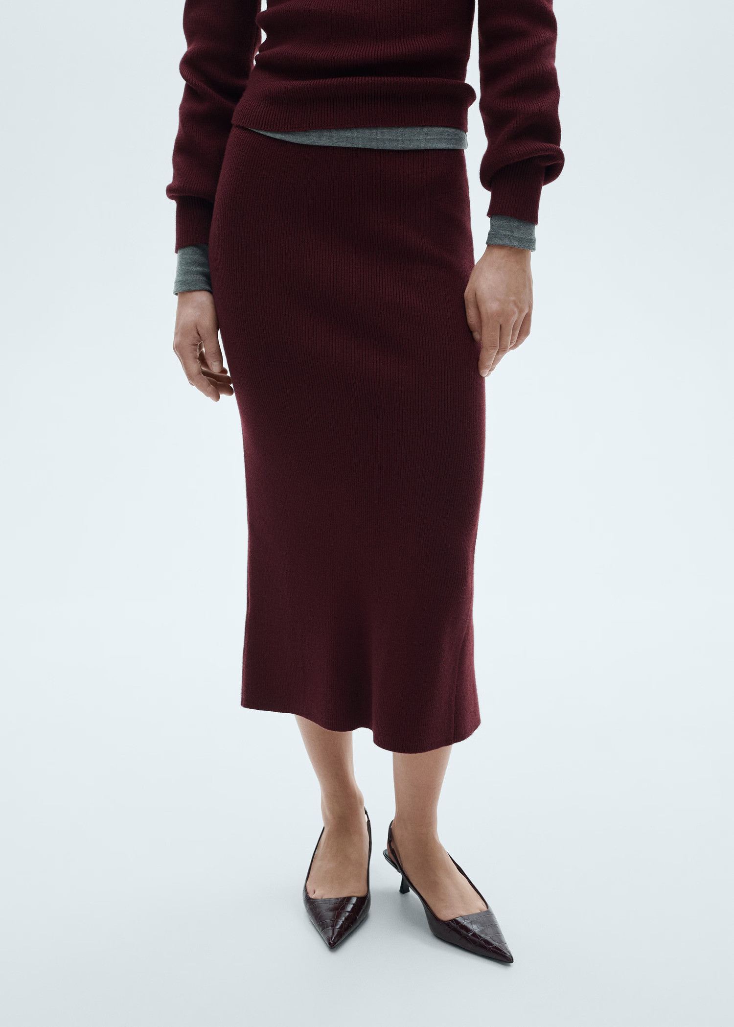 Ribbed midi skirt - Women | MANGO USA | Mango (US/MX/AU)