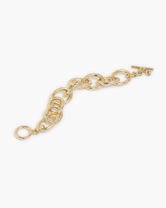 Gold link bracelet with toggle closure | J.Crew Factory