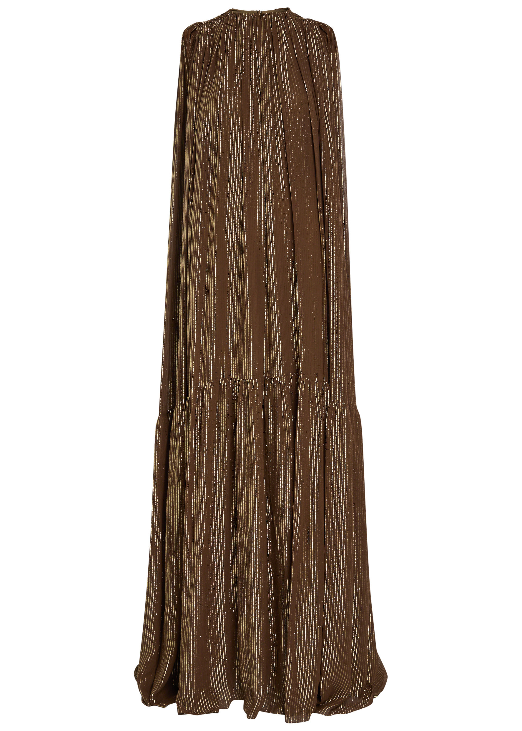 Draped striped silk-blend chiffon gown | Harvey Nichols