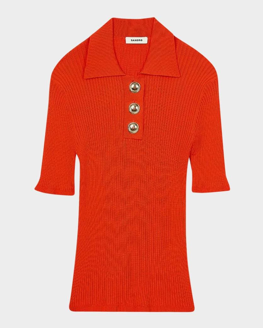 Ory Ribbed Polo Sweater | Neiman Marcus