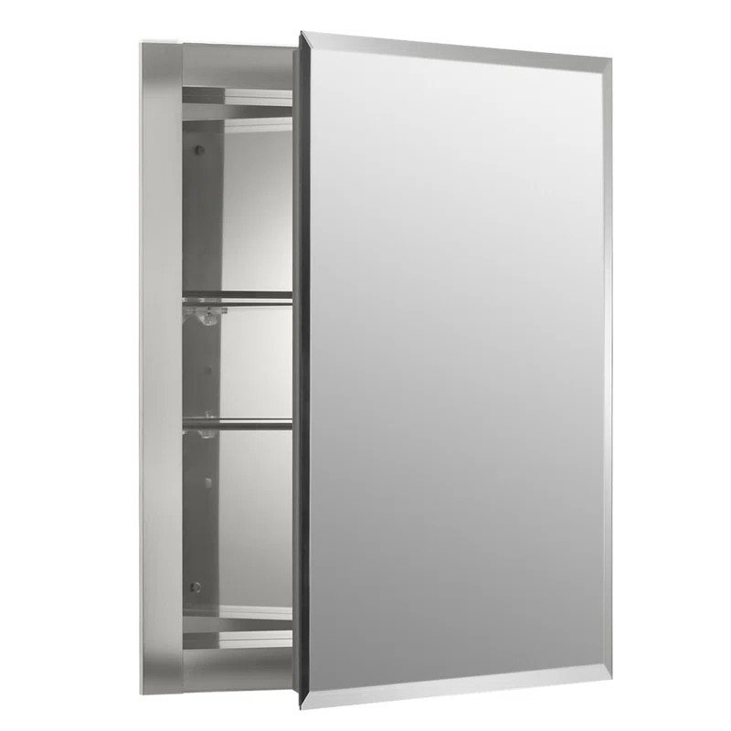K-CB-CLR1620FS 16" x 20" Recessed Frameless Medicine Cabinet with 2 Adjustable Shelves | Wayfair North America