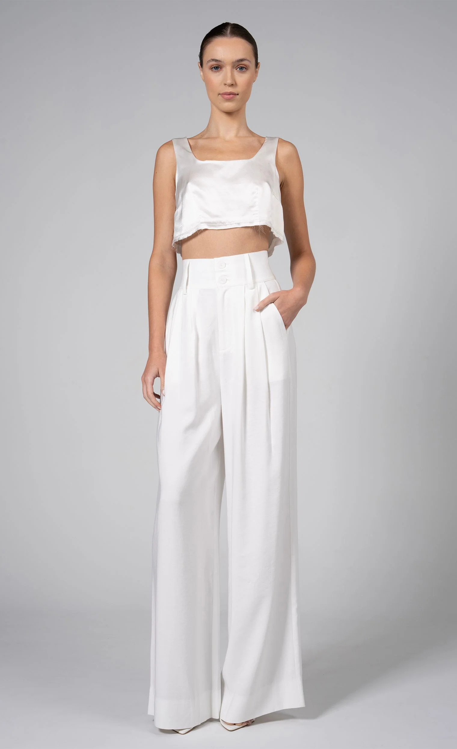 High waited pant white | Nonchalant Label