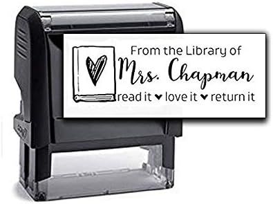 Amazon.com : Custom Self-Inking Teacher Stamp - from The Library of Stamp - Personalized Book Sta... | Amazon (US)