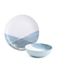 8pc Indoor Outdoor Watercolor Dinner Plate And Salad Bowl Set | TJ Maxx
