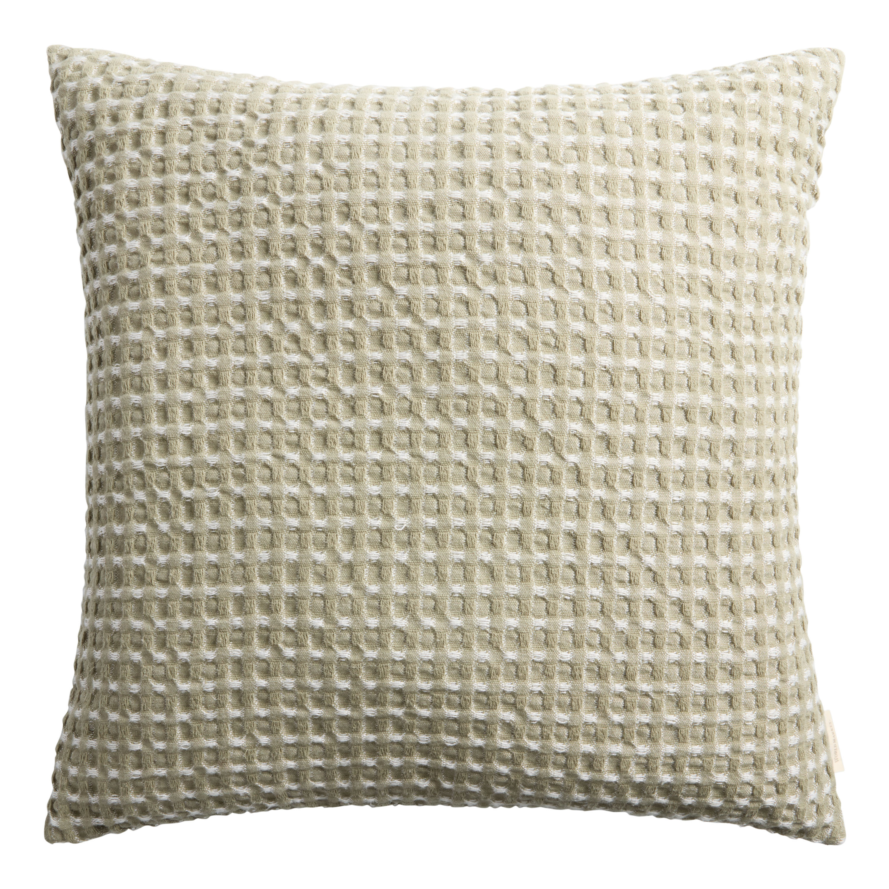 Oversized Sage Green and White Waffle Weave Throw Pillow | World Market