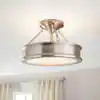Home Decorators Collection Grafton 15 in. 3-Light Brushed Nickel Semi Flush Mount Ceiling Light 23955 | The Home Depot