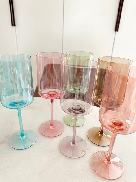 AMAZON modern wine glasses. 
How fun are these colors!? 

Make a great gift too with a bottle of wine! 

Amazon home. Glasses. Home decor. Gifts. 

#LTKhome #LTKunder100 #LTKSeasonal