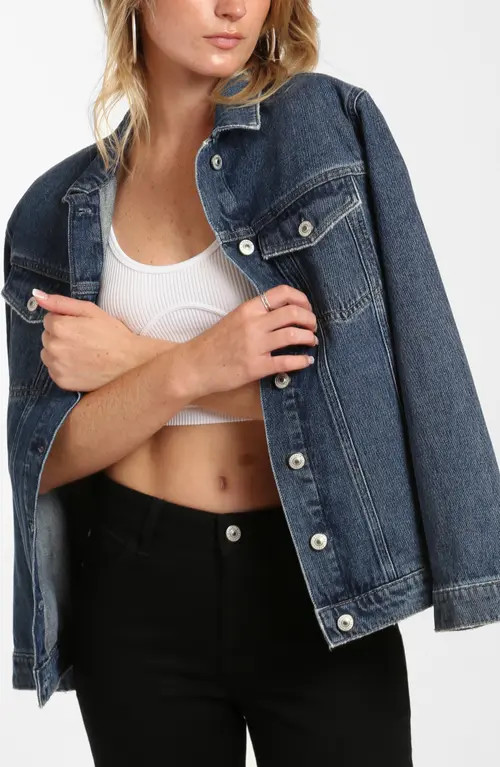 Brooklyn Industries River Oversize Denim Jacket in Dark Denim at Nordstrom, Size Large | Nordstrom