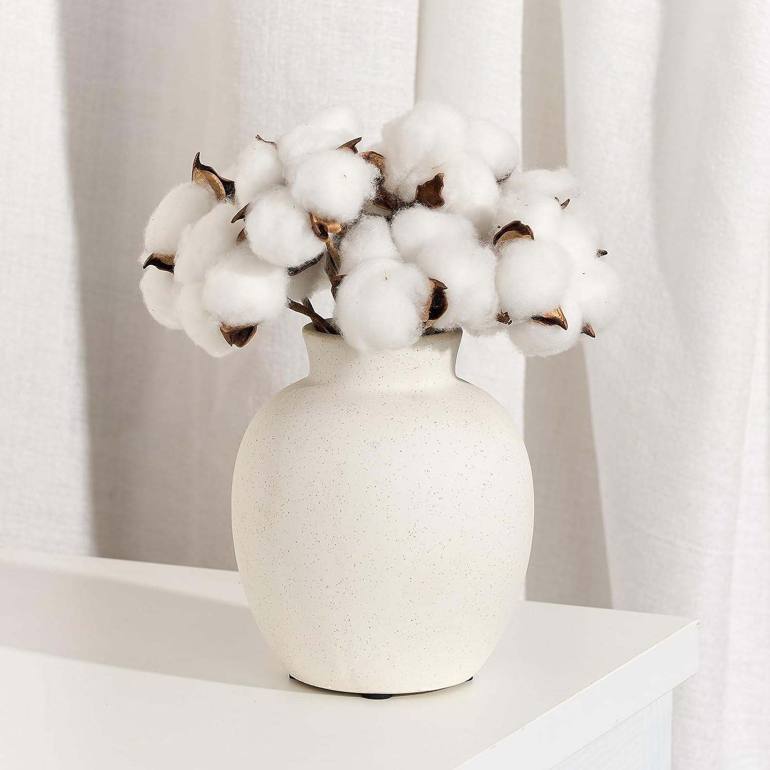 PORCER 6 Inch Antique Ceramic Vase, Terracotta Boho Decor Farmhouse Decorative Vase, Rustic Vase for Home Decor, Living Room, Entryway, Wedding - Particle Surface Design, White | Amazon (UK)