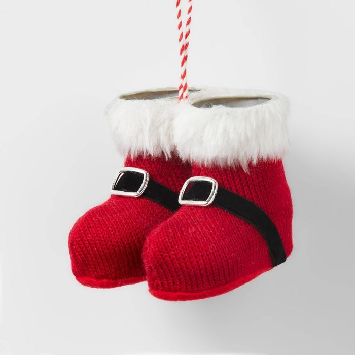 Velvet Boots Christmas Tree Ornament Red - Wondershop&#8482; | Target