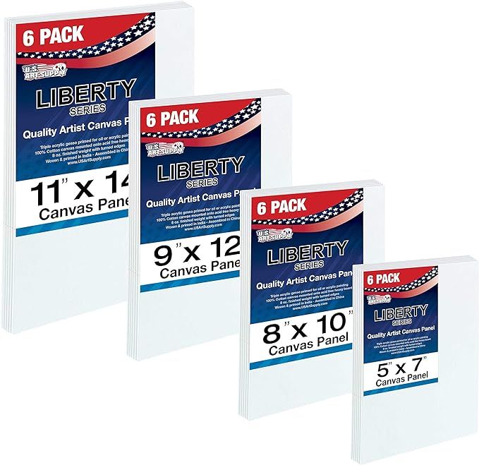 US Art Supply Multi-Pack 6-Ea of 5 x 7, 8 x 10, 9 x 12, 11 x 14 inch. Professional Quality Medium... | Amazon (US)