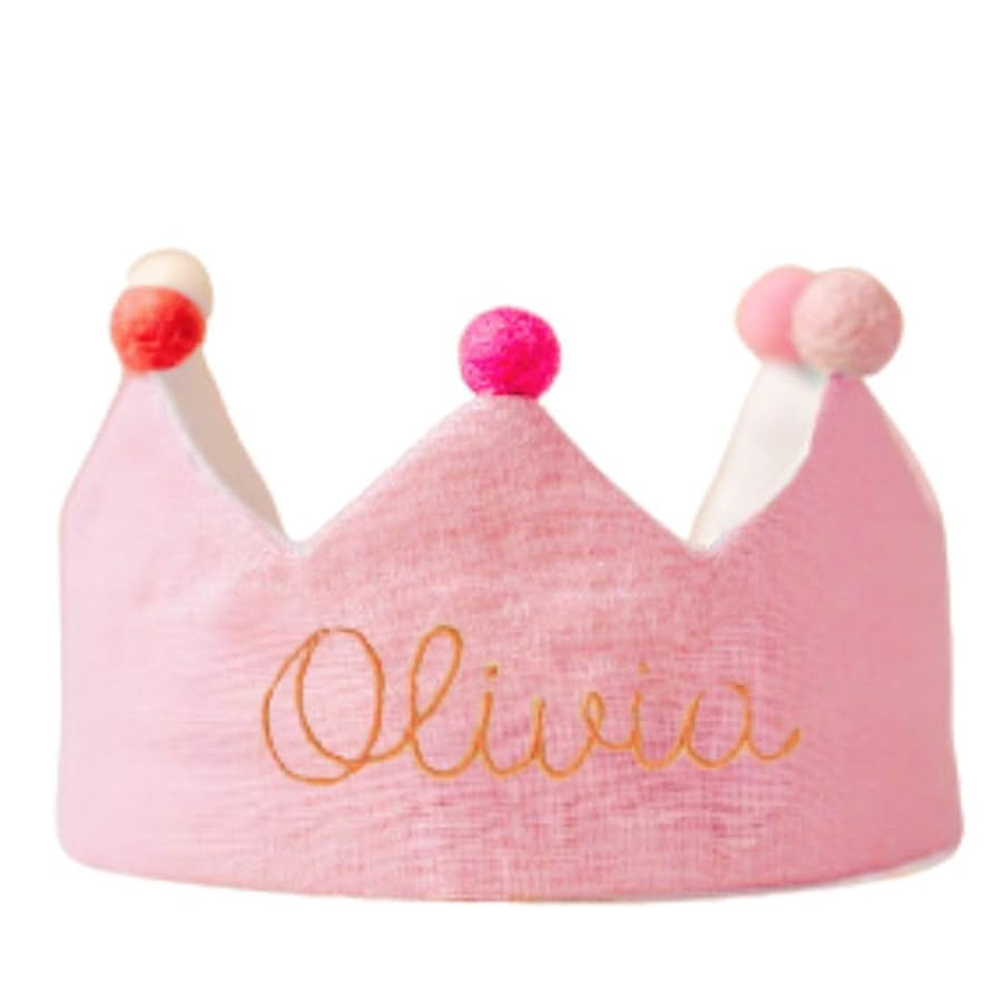 Rose Pink Crown, Personalized Pink Gift, Personalized Pink Crown Baby, Personalized Pink Birthday... | Amazon (US)