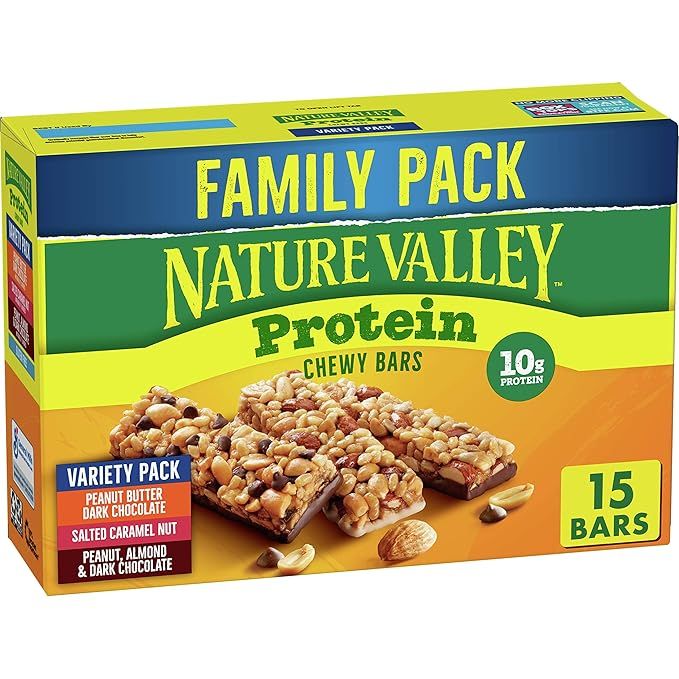 Nature Valley Chewy Granola Bars, Protein Variety Pack, Gluten Free, 21.3 oz, 15 ct | Amazon (US)