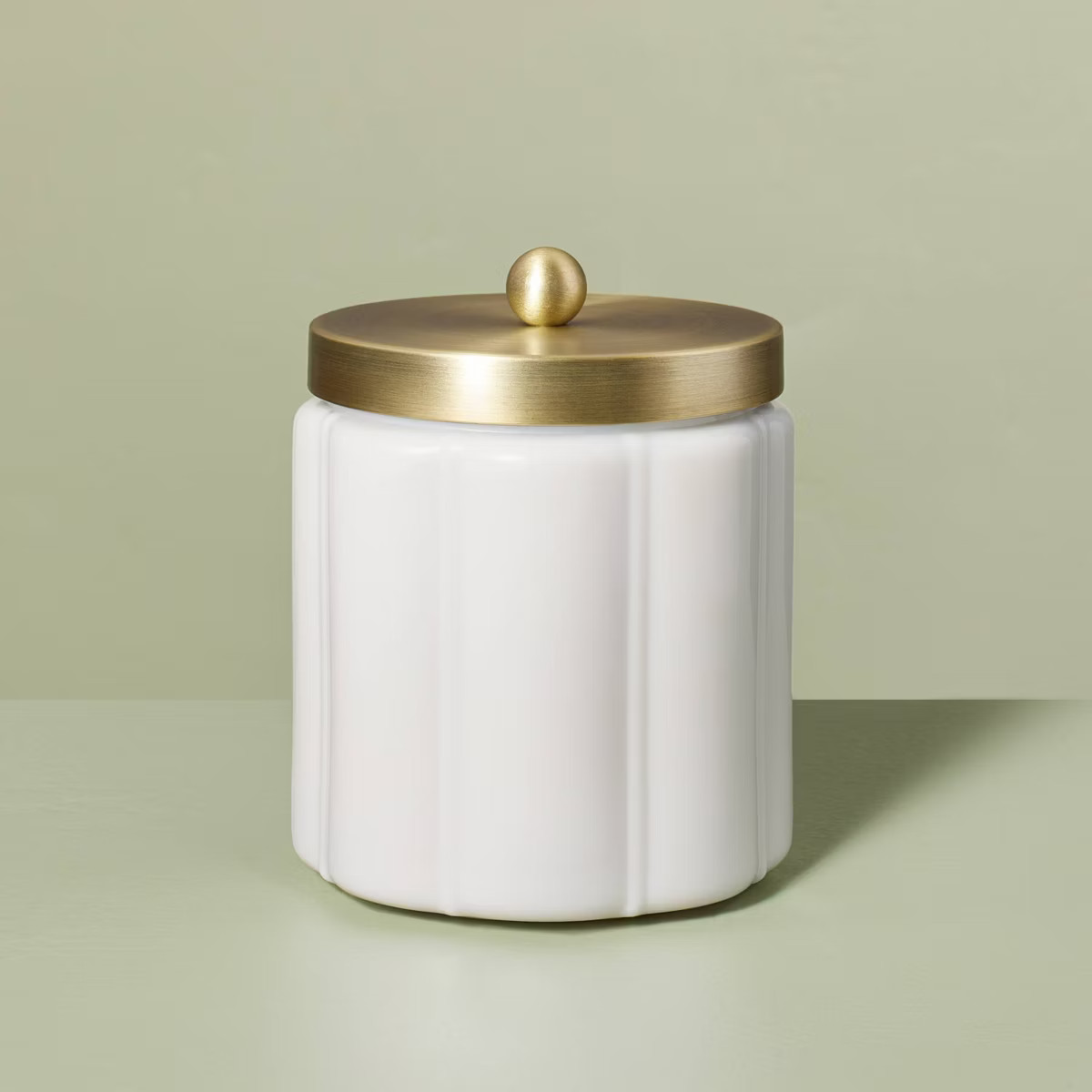 Milk Glass Bath Canister with Metal Lid - Hearth & Hand™ with Magnolia | Target